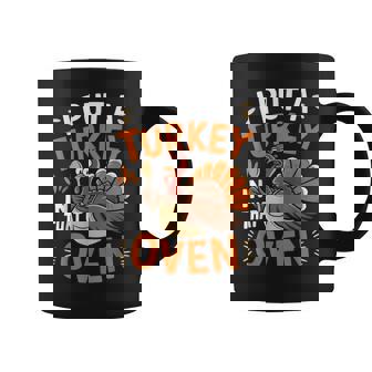 I Put Turkey In That Oven Thanksgiving Pregnancy Announcement Black Small -Adult Short Sleeve Modern Text Print Holiday Party Cotton Machine Wash Coffee Mug | Mazezy