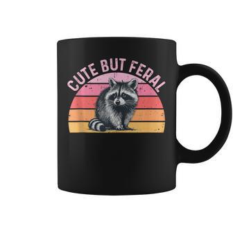Raccoon Cute But Feral Retro Vintage For Girls Women Coffee Mug - Thegiftio UK