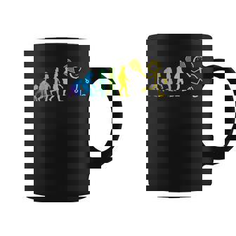 Racquetball Evolution Stick Figure Racquetball Coffee Mug | Mazezy