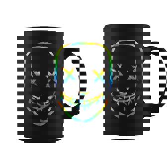 Rainbow Techno Face Breakcore Cybergrind Industrial Hardcore Coffee Mug | Mazezy