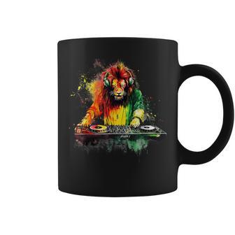 Rasta Reggae Music Headphone Dj Lion Of Judah Jamaican Coffee Mug - Thegiftio UK