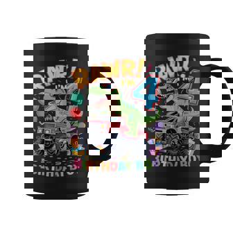Rawr I'm 4 Dinosaur Monster Truck Birthday Boy Coffee Mug | Seseable FR