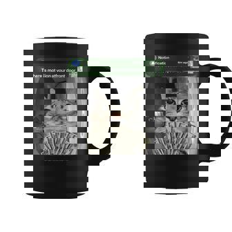 There Is Motion At Your Front Door Cat Motion Meme Coffee Mug | Seseable CA