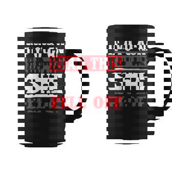 If You Can Read This She Fell Off Biker Motorcycle Coffee Mug | Mazezy