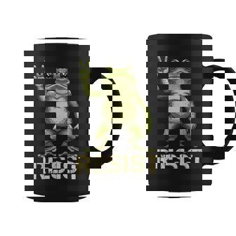 Realistic Frog Resist Protest Peace Sign Activism Coffee Mug - Monsterry