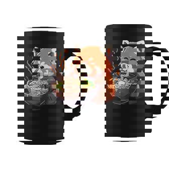 Red Panda With Noodles Ramen Kawaii Red Panda Coffee Mug - Monsterry