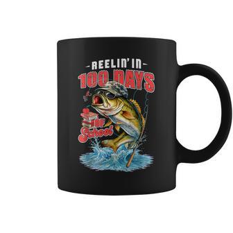 Reelin’ In 100 Days Of School Camo Bass Fishing Teacher Boys Coffee Mug | Seseable UK
