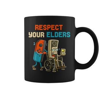 Respect Your Elders Retro Gaming Gamer Controller Coffee Mug | Seseable CA