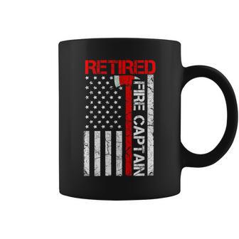 Retired Firefighter Fire Captain Retirement American Flag Coffee Mug - Thegiftio