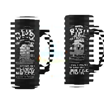 Retirement Retired Camper Camp Camping Small Black Coffee Mug - Thegiftio