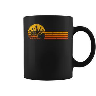Retro Bowling 70S Bowler Sunset Vintage Bowling Lover Coffee Mug | Mazezy