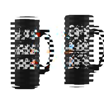 Retro Halloween Science Teacher Ghost Laboratory Teacher Coffee Mug - Monsterry