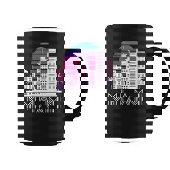 Retro Miami Paisaje Urbanokylineintage 80S Beachouvenir Cuello Taza de café - Regaloses