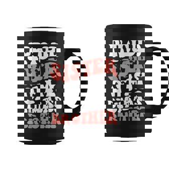 Retro Proud Sister Of My Dumbass Brother Siblings Coffee Mug - Monsterry