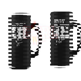 Retro Sport Quote Shoot Like A Girl Basketball Player Coffee Mug | Seseable UK