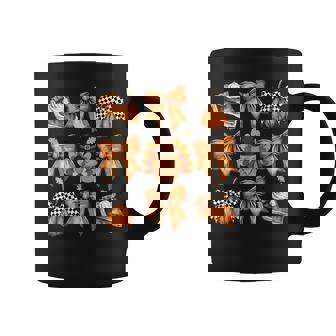 Retro Thanksgiving Fall Pumpkin Fall Coquette Bow Turkey Coffee Mug - Monsterry