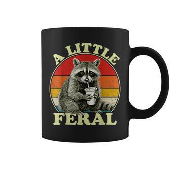 Retro Vintage Raccoon A Little Feral Trash-Panda Coffee Mug - Thegiftio UK