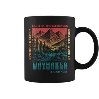 Retro Waymaker Promise Keeper Miracle Worker Jesus Christian Coffee Mug - Thegiftio UK