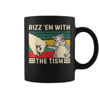 Rizz Em With The Tism Rizzler Joke Meme Rizzling Squirrel Coffee Mug - Thegiftio UK
