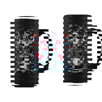 Rock & Rock Père Noël Batteur Tambours Noël Musique Tasse - Cadeauxyz