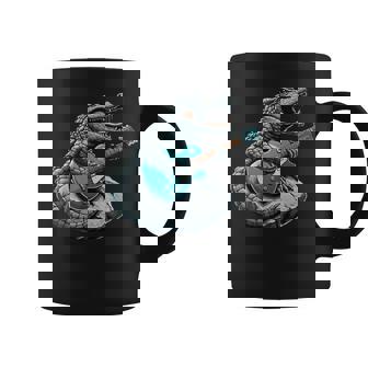 Rock Crocodile Tocando La Guitarra Guitar Crocodile Taza de café - Regaloses