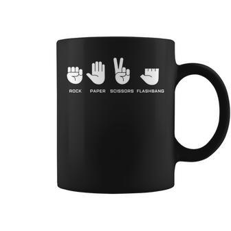 Rock Paper Scissors Flashbang Gamer Meme Coffee Mug | Mazezy