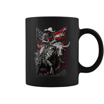 Rodeo Bucking Bull Riding Cowboy Western Coffee Mug - Thegiftio