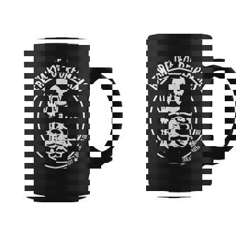 Roller Derby Beware Of Forearms Halloween Skeleton Coffee Mug | Mazezy