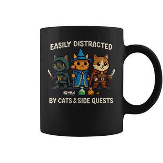 Rpg Gamer Cat Distraction Side Quest Nerdy Women Coffee Mug - Monsterry