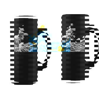 Rubber Duck Surfing Japanese Wave Coffee Mug - Monsterry