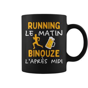 Running Le Matin Bière Après Midi Humour Course À Pied Tasse - Cadeauxyz