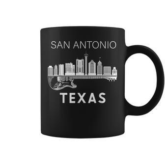 San Antonio City Skyline Music Texas Souvenir San Antonio Coffee Mug | Mazezy