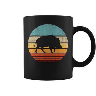 Sanglier Rétrointage Années 60 Et 70 Coucher Deoleil Cochonauvage Mammal Animal Tasse - Cadeauxyz