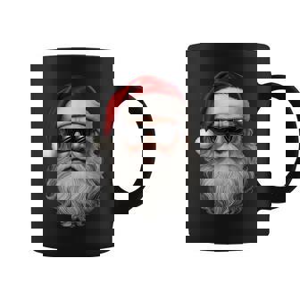Santa Face Retro Sunglasses Christmas Pajama Boys Coffee Mug | Seseable UK