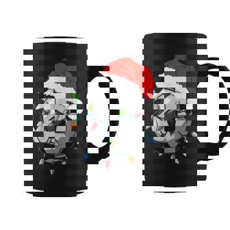 Santa Soccer Ball Youth Boys Christmas Pajamas Coffee Mug | Mazezy