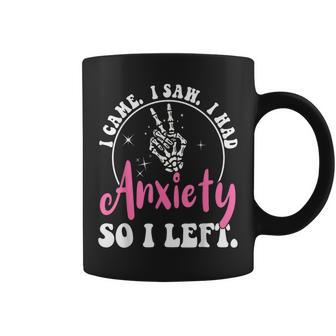 I Came I Saw I Had Anxiety I Left Anxiety Retro Anxiety Coffee Mug - Thegiftio UK
