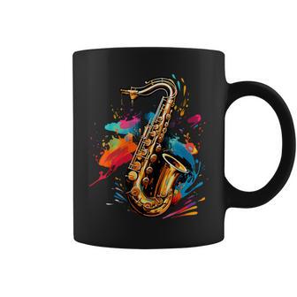 Saxophone Lovers Small Black Coffee Mug - Thegiftio UK