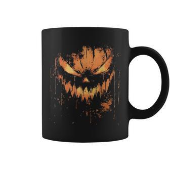 Scary Carved Jack O Lantern Face Pumpkin Halloween Boys Coffee Mug - Thegiftio