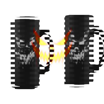 Scary Jack O Lantern Carved Pumpkin Face Halloween Costume Coffee Mug - Monsterry