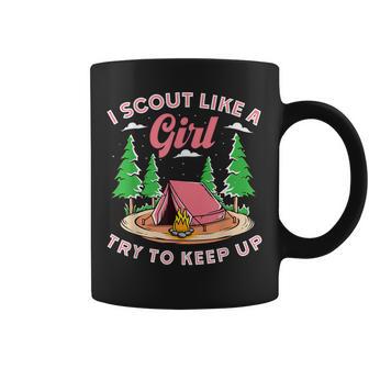 I Scout Like A Girl Try To Keep Up Scouting Retro Coffee Mug - Thegiftio UK