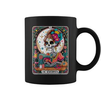 The Sew-Ciopath Tarot Card Sewing Skeleton Womens Coffee Mug - Thegiftio