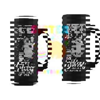 Sister Of The Birthday Capybara Girl Bday Party Family Coffee Mug | Mazezy