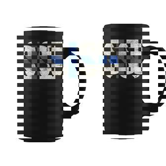 Sisu Finnish Flagintage Distressed Diseño De Bandera De Finlanduomi Manga Larga Taza de café - Regaloses