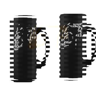 Six Seven 6 7 Meme 67 Skeleton Hand Halloween Costume Coffee Mug | Mazezy