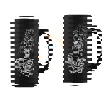 Skeleton Messy Bun Coffee Halloween Coffee Lover Women Coffee Mug | Seseable CA