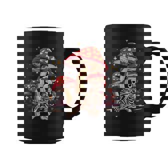 Skeleton Mushroom Head Skull Mycophile Foraging Tank Top Coffee Mug | Mazezy