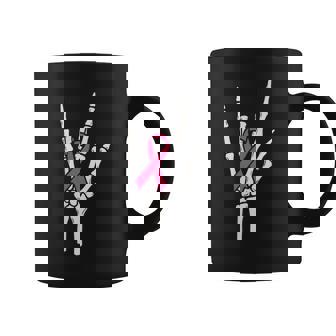 Skeleton Punk Rock Rocker Pink Breast Cancer Awareness Coffee Mug - Thegiftio