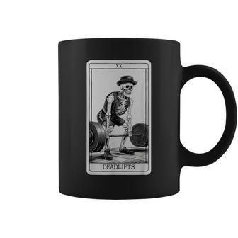 Skeleton Tarot Card Deadlifts Powerlifting Weightlifting Gym Coffee Mug - Thegiftio UK