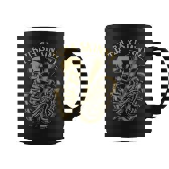 Skeleton Tuba Skinny Coffee Mug - Monsterry