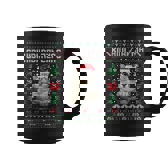 Skibidi Rizzmas Silly Staring Cat Ugly Sweater Xmas Coffee Mug | Seseable CA